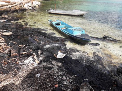 This boat was spotted along the beach March 6.